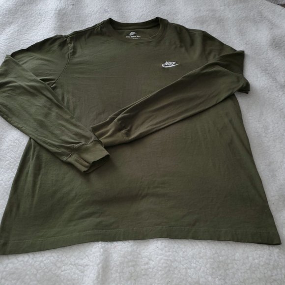 NIKE SPORTSWEAR MEN'S LONG-SLEEVE T-SHIRT ARMY GREEN - Picture 5 of 7